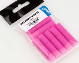 Soft Foam Cylinders, Pink, 10 mm